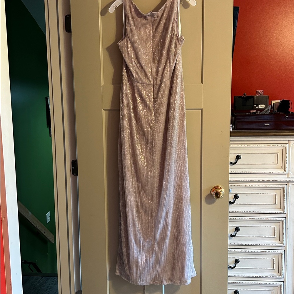 Oleg Cassini Gold Draped Dress - Picture 7 of 9